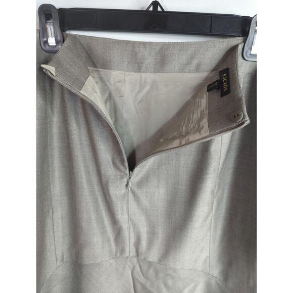 Escada Taupe Pencil Skirt Cotton Career Office Workwear Corpcore Women's Size 44 - Picture 4 of 9